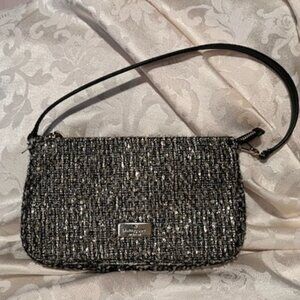 Kate Spade Black Silver & Gold Tweed Bag